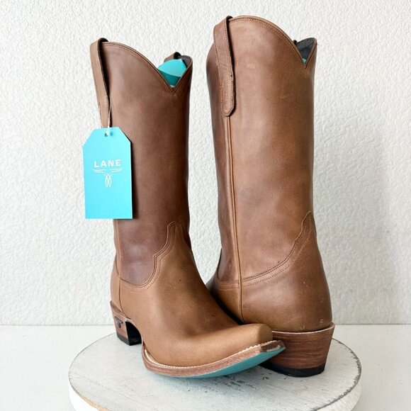 Lane EMMA JANE Womens Cowboy Boots 10 Brown Western Cowgirl Mid Calf Tall Boots - Picture 13 of 13